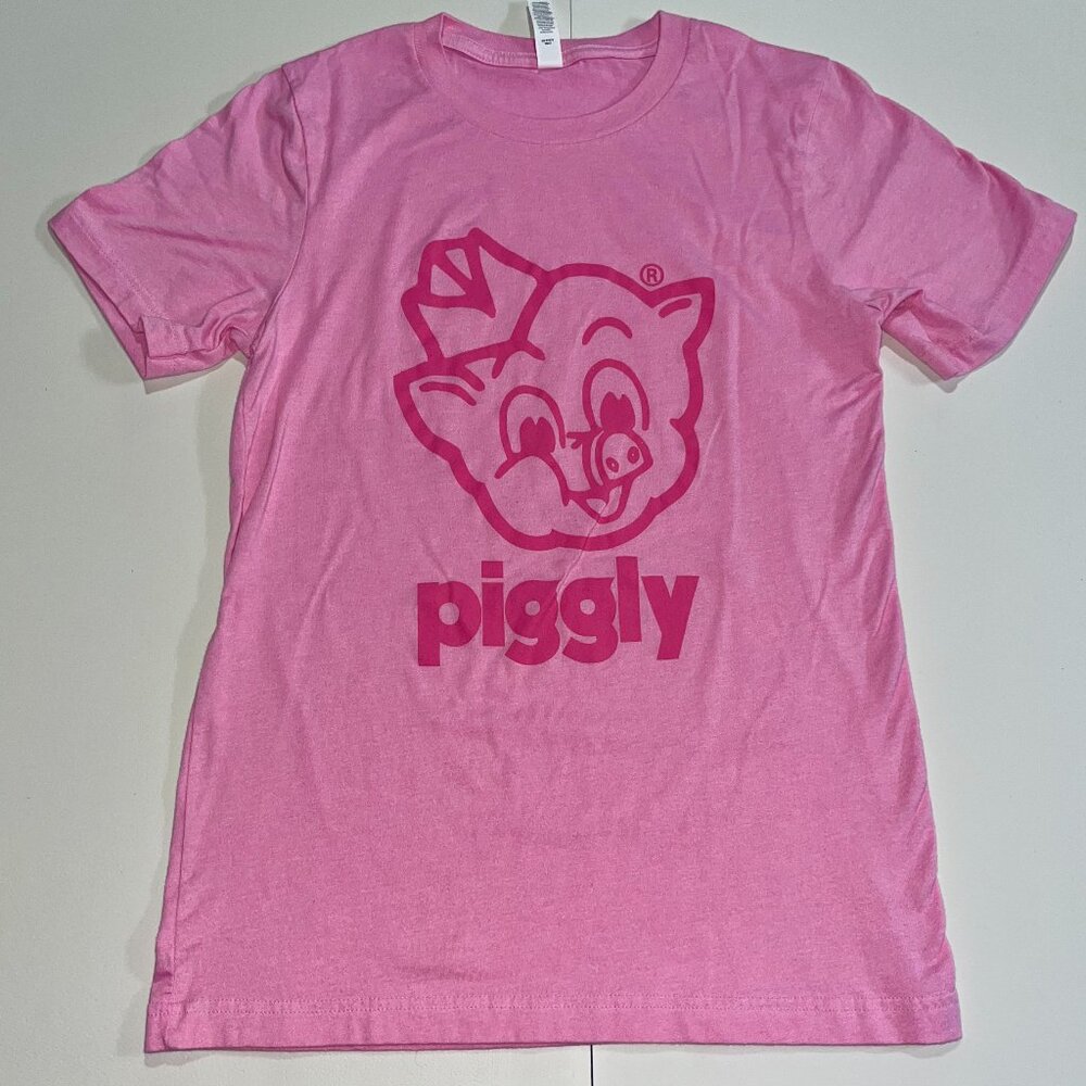 Piggly Wiggly Small S Women’s Pink Short Sleeve Soft Logo T-shirt